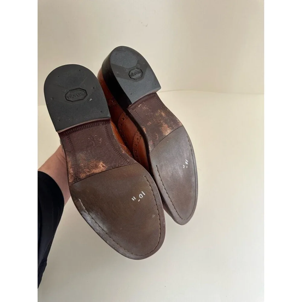 Cole Haan brown leather brogued wingtip oxford dress shoes